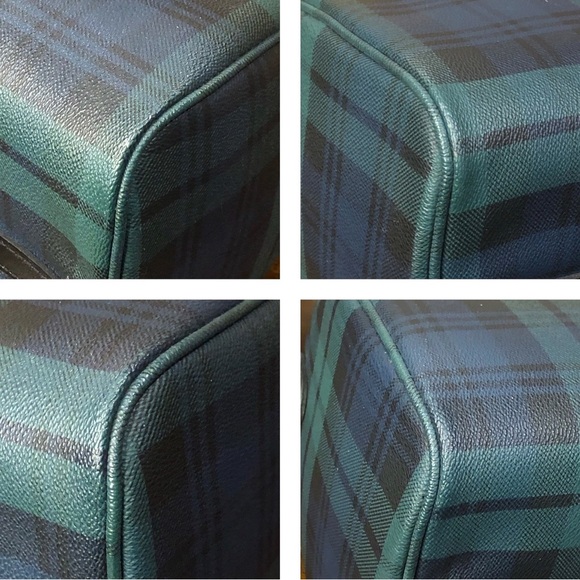 W RALPH LAUREN Black Watch Plaid Speedy Boston Overnight Travel Bag 30cm - Picture 8 of 17